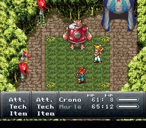 Battle screenshot: the pointing hand sits on Gato while the player picks a target